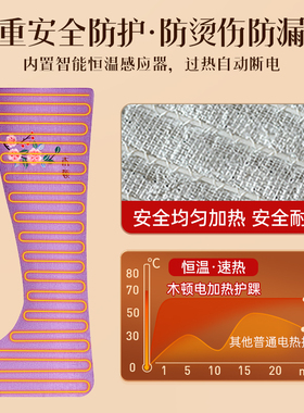 木顿电加热艾绒长筒靴腿部理疗袋