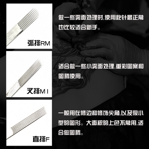 一次性纹身长针打雾排针全套系列针 弧排RM交叉排M1直排F针嘴另拍 - 图1