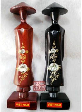 实木越南美女旗袍礼品摆件