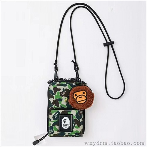 日本附录 A BATHING APE 单肩斜挎手机包卡包零钱包 bape kids - 图0