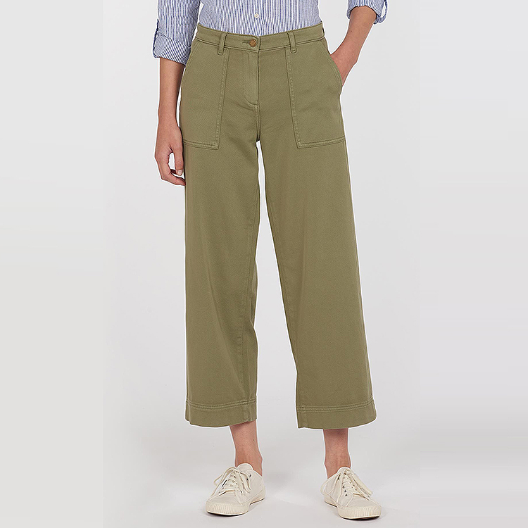 现货 英国Barbour 女款SUMMER CABIN TROUSER 棉质休闲9分长裤 - 图1