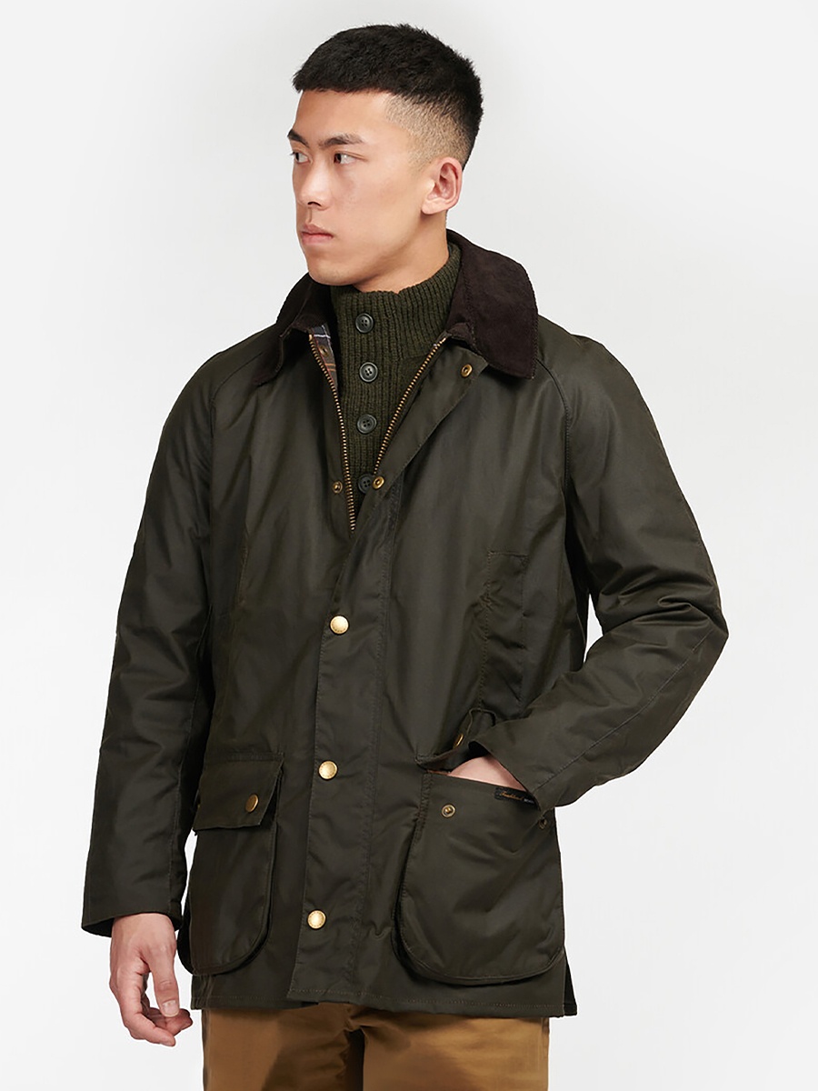 Barbour SL Ashby 亚洲版秋冬纯棉修身格纹内衬涂蜡夹克油蜡外套 - 图1