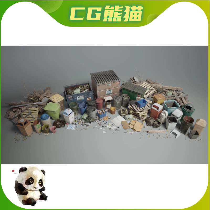 UE5虚幻5 Trash VOL.1 - City Streets 城市街道垃圾废品道具模型 - 图0