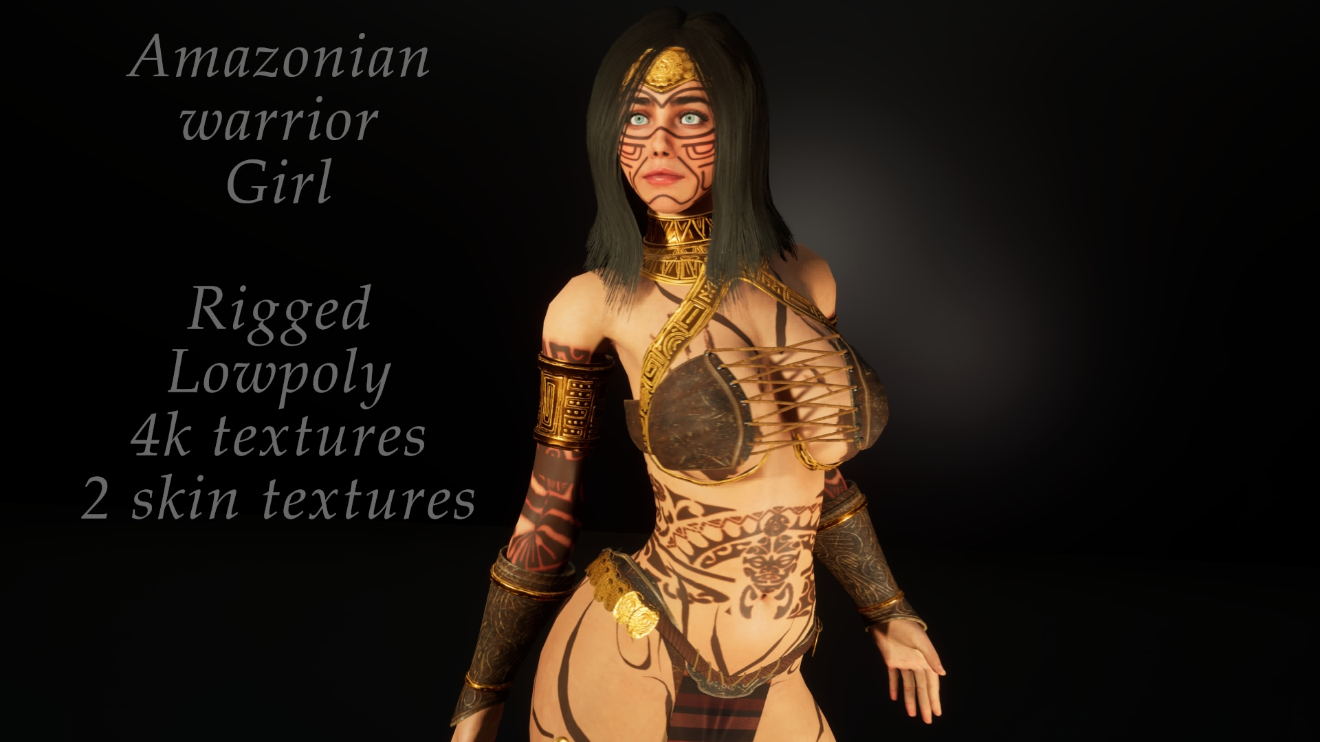 UE4虚幻5 Amazonian warrior girl 亚马逊女战士女孩角色模型 - 图2