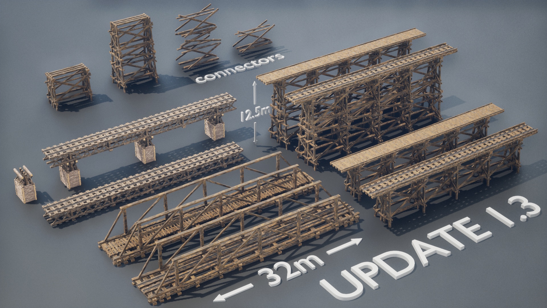 UE4虚幻5 Wooden Bridges Optimized优化木桥桥梁道具 4.27-5.3-图2