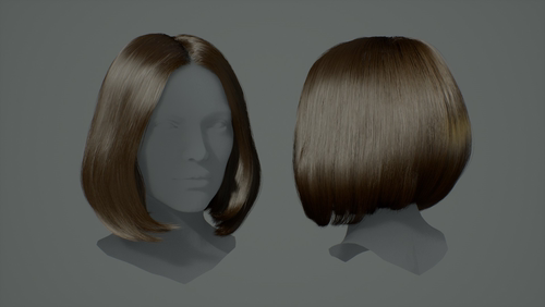 UE4虚幻5 Hairstyles Pack: Female v03女性发型道具模型 Groom-图0