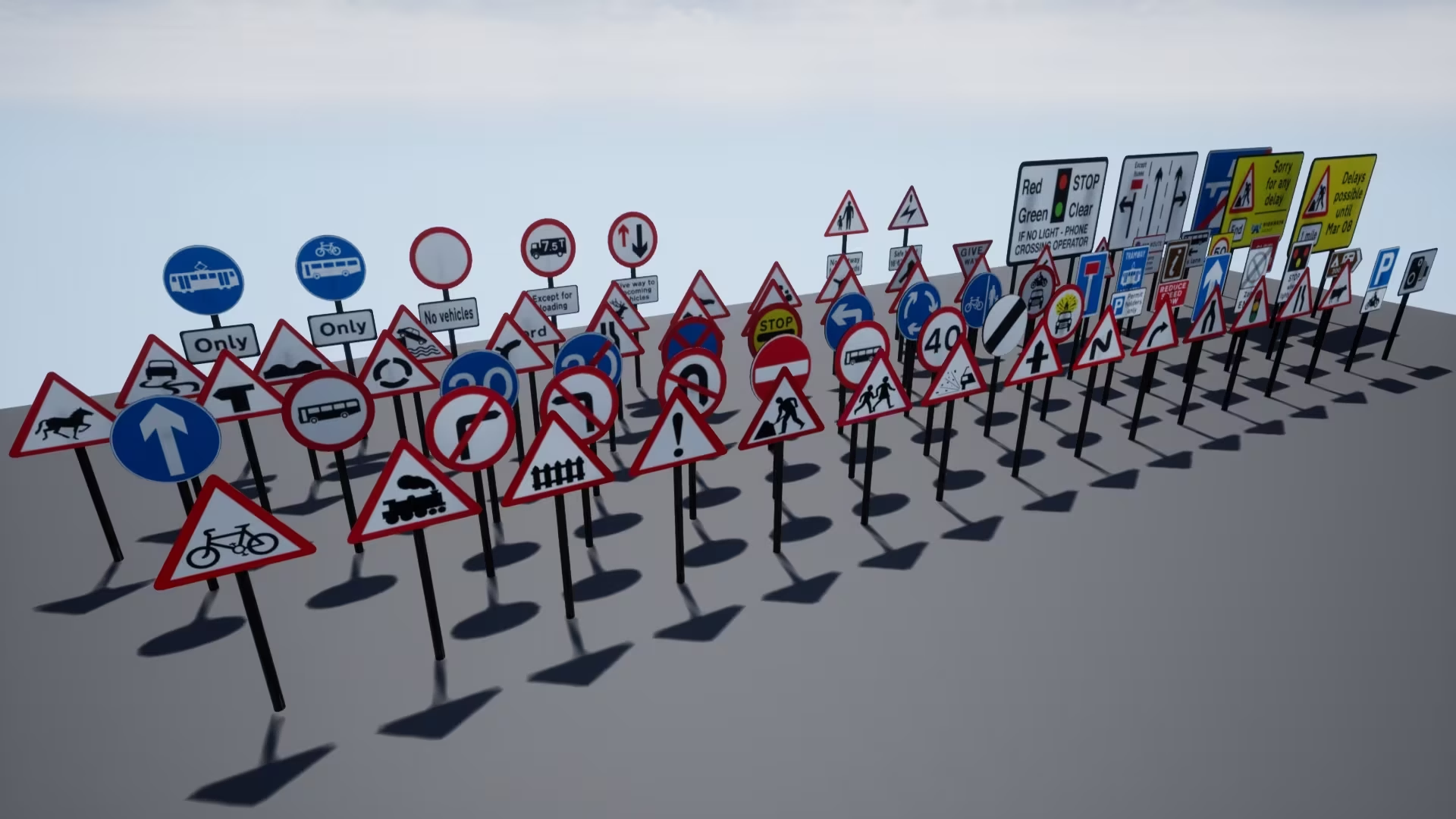 UE4虚幻4 UK Road Signs 英国道路路牌交通指路牌道具模型 - 图2