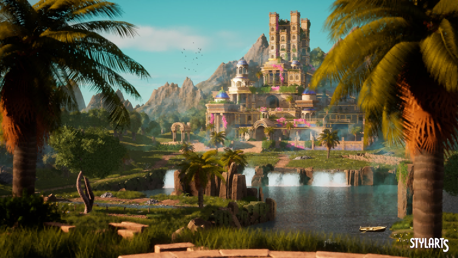 UE4虚幻5 Stylized Paradise Gardens 风格换奇幻天堂花园场景 - 图0