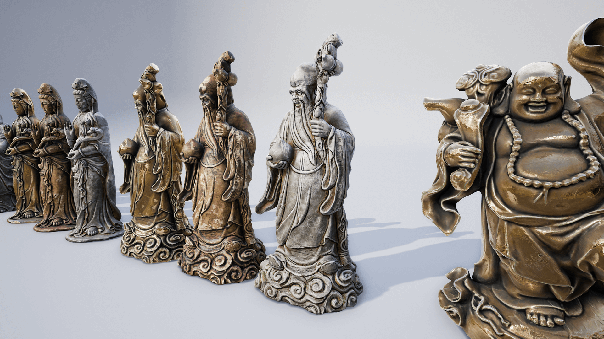 UE4虚幻5 Sculptures Pack Vol.2 佛像雕像道具14个 - 图1
