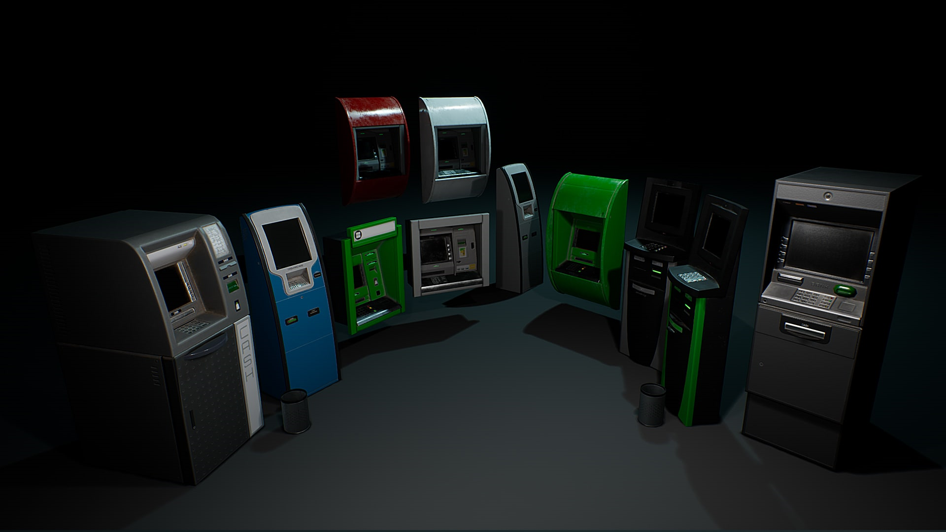 UE4虚幻5 ATM Cash Machines Pack 游戏取款机虚拟模型道具 - 图0