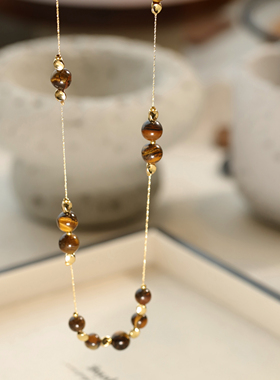 小众秋冬复古美拉德项链女毛衣链