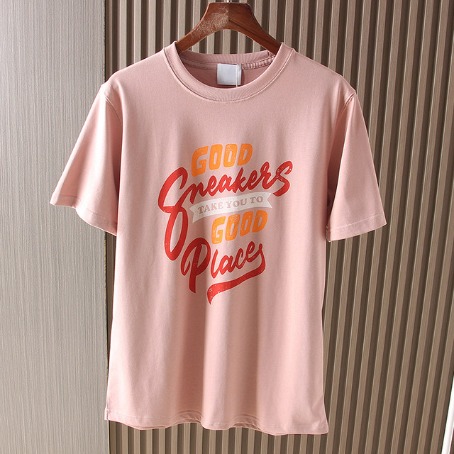 Short-sleeved men's and women's couple's round neck cartoon print T-shirts