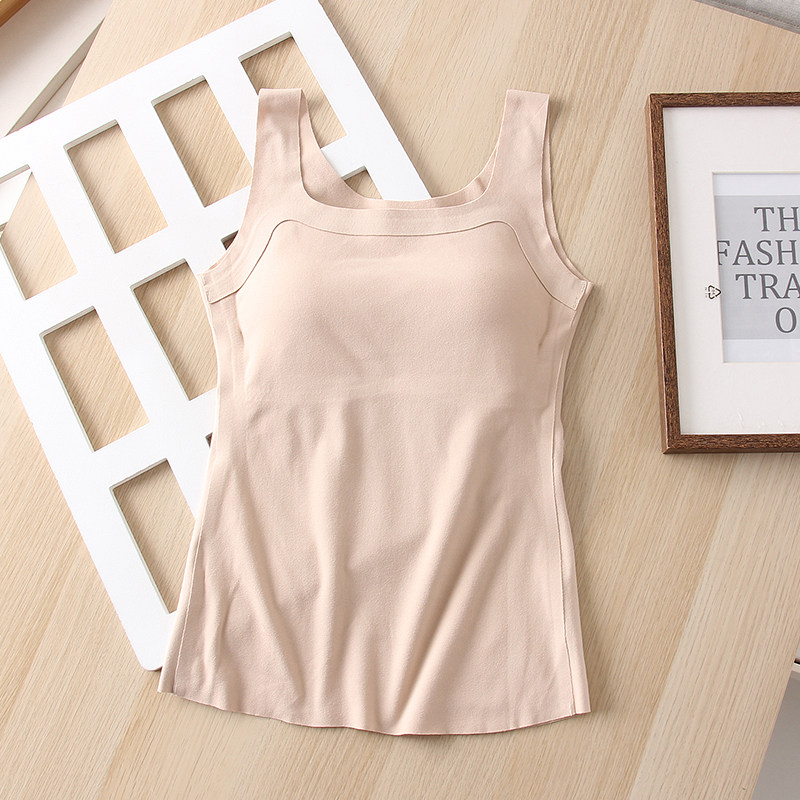 2025冬季新品 弹力带胸垫免穿吊带方领可外穿 女无痕保暖打底背心,淘宝优惠券,粉丝福利购,淘宝优惠卷