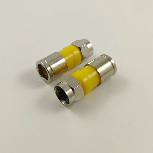 全铜防水挤压式F头/有线机顶盒接头 75-5 RG6 英制F头二四通用 - 图0