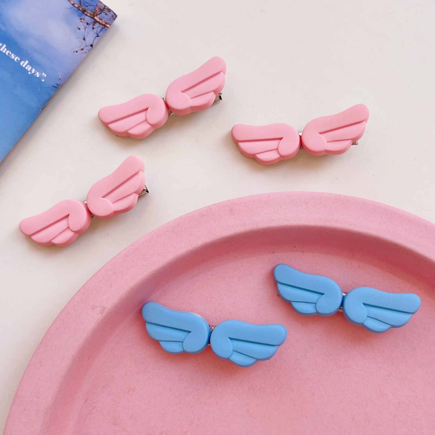 日系魔法少女小天使翅膀发夹女学生侧边刘海碎发边夹网红甜美头饰