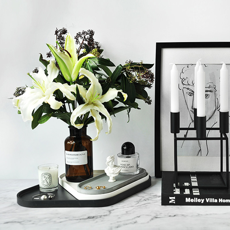 MOY ILIVING水泥几何托盘香薰卫生间洗漱口杯洗手台收纳装饰盘ins,淘宝优惠券,粉丝福利购,淘宝优惠卷