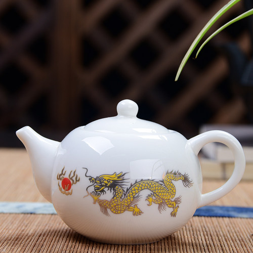 德化白瓷陶瓷功夫茶具茶壶小号单壶山水青花瓷泡茶壶LOGO订制促销 - 图1