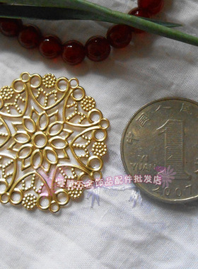 手工diy饰品35mm镂空花片黄铜