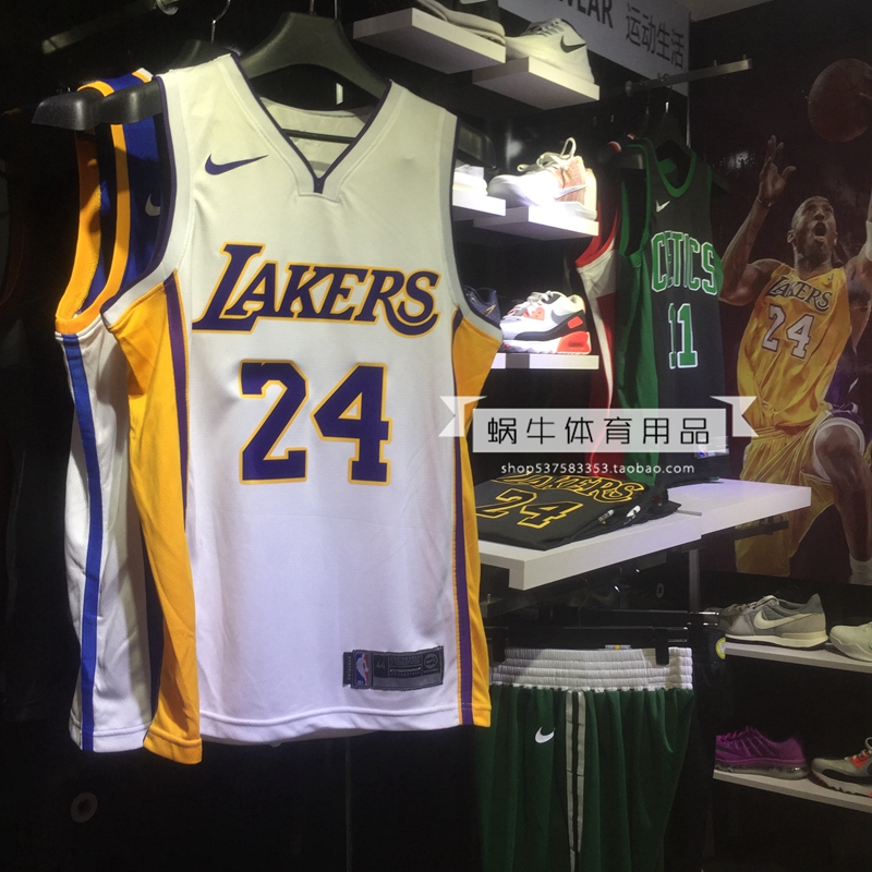 美版正品 湖人队kobe科比球衣男子 前8号后24号老大篮球服黑曼巴 - 图1