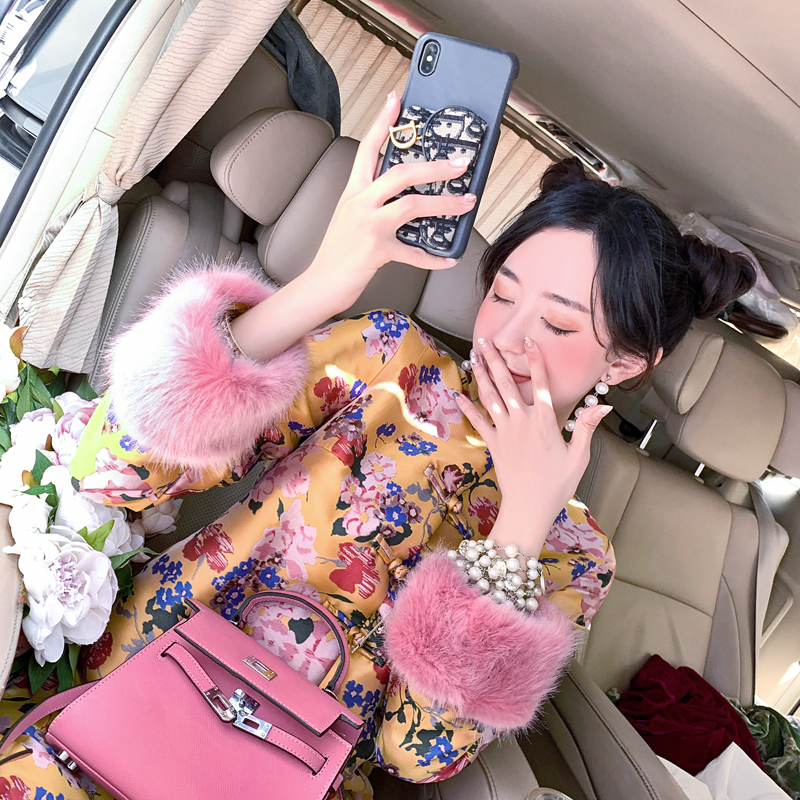Quilted cheongsam, long winter jacket, Chinese style, mid-length, 2020, A-line Quilted cheongsam, long winter jacket, Chinese style, mid-length, 2020, A-line