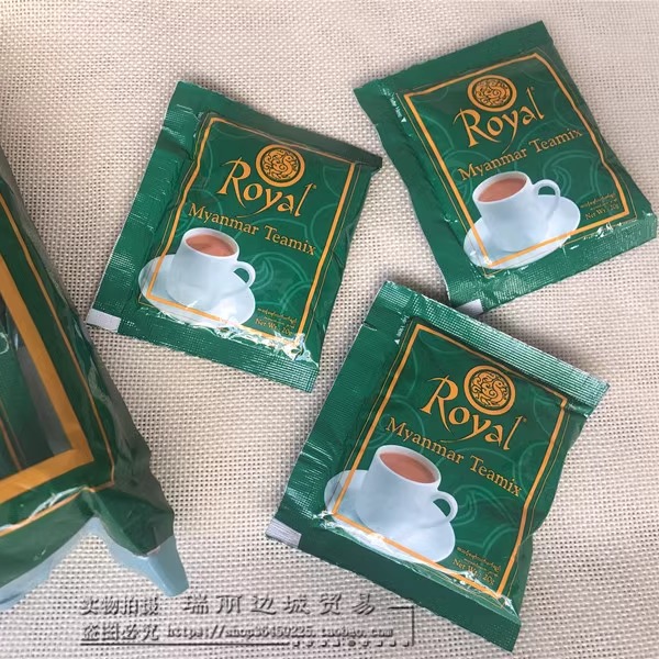 包邮进口缅甸皇家奶茶royal奶茶三合一速溶绿奶茶粉 600g30小包-图0