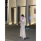 Sun Yaqiao Jingluo Beauty Autumn and Winter thickened German velvet three-dimensional flower gentle white moonlight long-sleeved dress