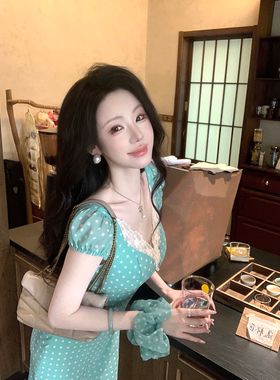 Sun雅乔 水中影/夏日清凉减龄法式百搭超美的发绳波点发圈配饰
