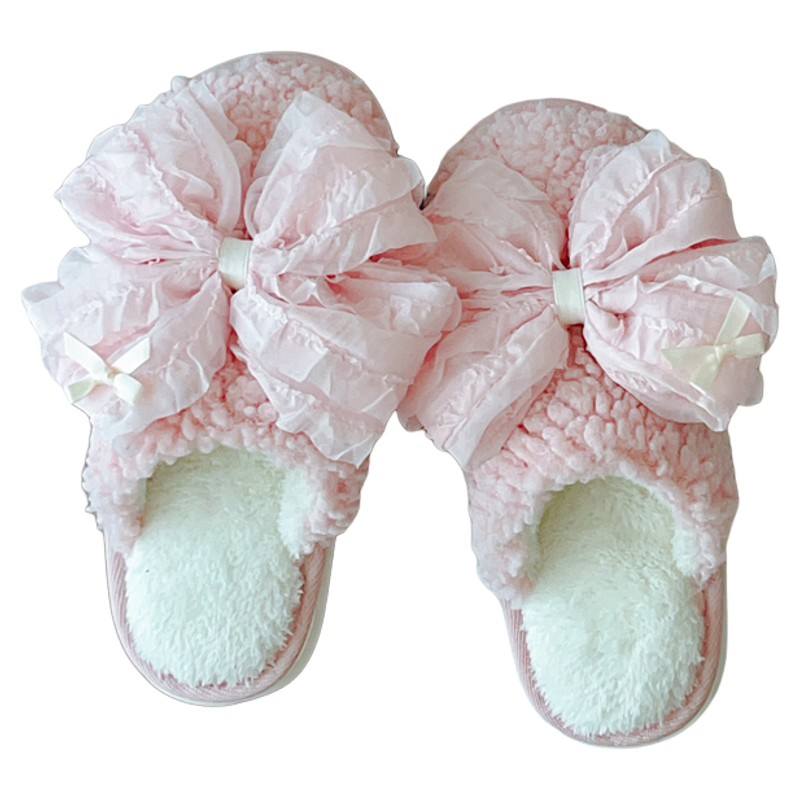法式宫廷风少女蝴蝶结棉鞋秋冬室内家用防滑厚底居家棉拖鞋女冬天,淘宝优惠券,粉丝福利购,淘宝优惠卷