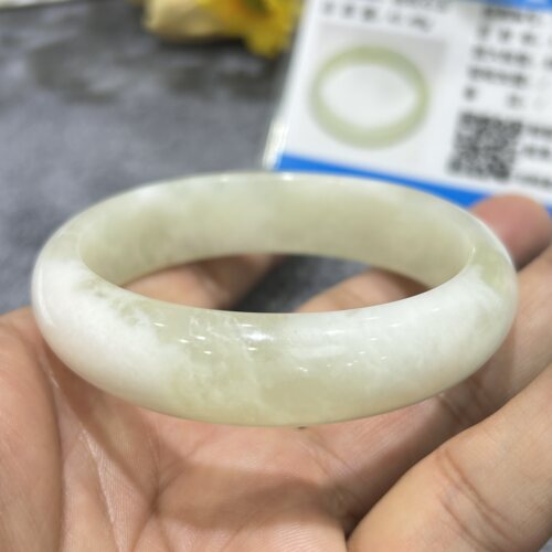 蓝田玉蛇纹石玉手镯天然玉石无酸洗注色专柜正品源头厂家57.5圈口 - 图0