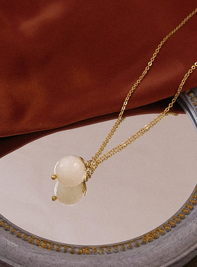 天然石吊坠项链小众设计感