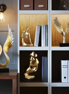 总经理办公室背柜摆件大型公司桌面工艺摄影多样式轻奢男生领导家