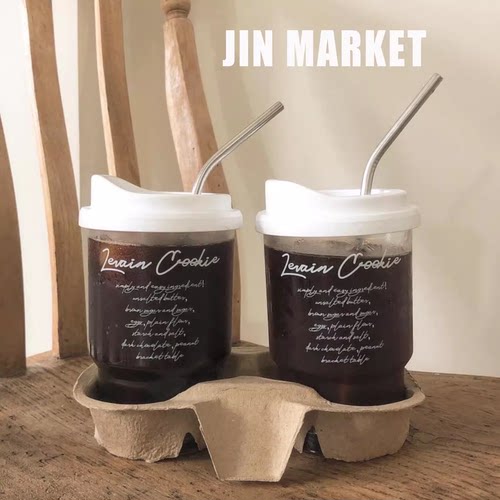 JinMarket 韩国代购 bracket table 字母酸奶杯 甜品杯 咖啡杯 - 图0