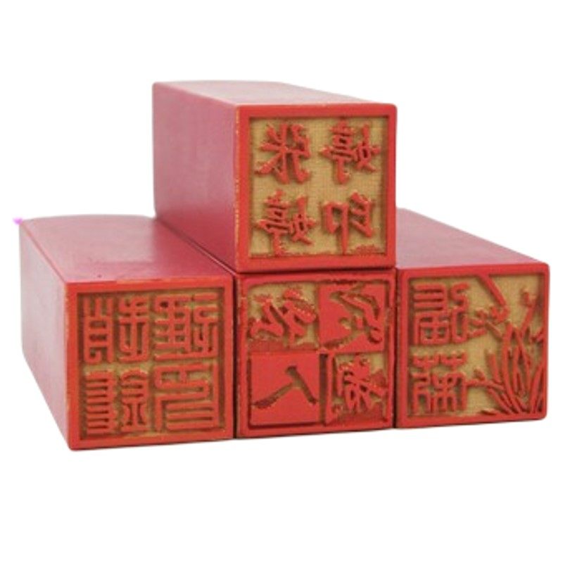 刻印章红胶章姓名章个性人名章签字章方章胶章定制刻字黑色牛角章_虎窝淘
