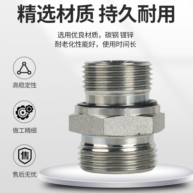 宁波1CB/1DB/系列英制直通24度锥卡套密封过渡高压油管液压接头 - 图1