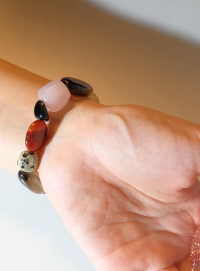 茶晶手链火山系橘红玛瑙