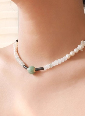 《爪哇秘境》雨林系东陵玉翠玉路路通锁骨链