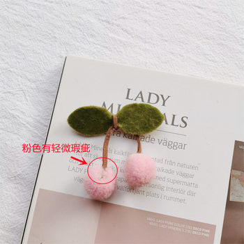 Wool Cherry Brooch Wool Felt Cherry Girly Heart Cute Japanese and Korean Children's Pin Sweater Bag Accessories