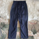 ຜ້າໄຫມ jacquard satin ແອວສູງບາດເຈັບແລະ pants harem cropped