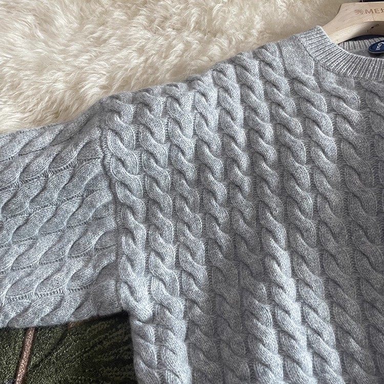 羊毛毛衣女2025秋冬麻花宽松外穿慵懒风TH羊绒套头冬季加厚针织衫,淘宝优惠券,粉丝福利购,淘宝优惠卷