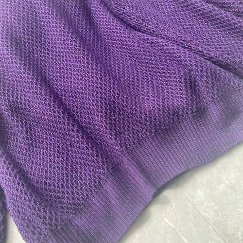 法式桑蚕丝镂空钩花针织衫女2025秋季大码胖MM高级感真丝羊绒上衣 - 图1