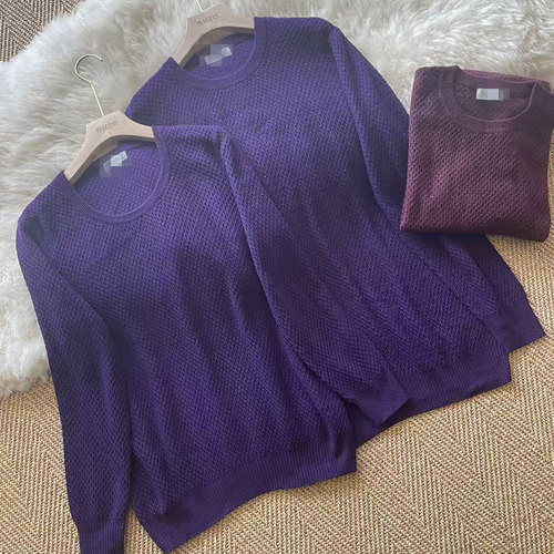 法式桑蚕丝镂空钩花针织衫女2025秋季大码胖MM高级感真丝羊绒上衣 - 图3