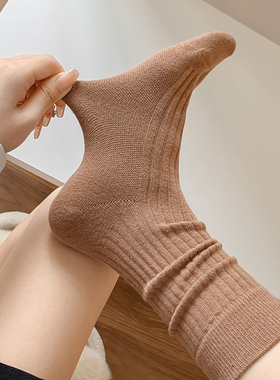 捕捉小确幸~网红蝴蝶结刺绣抽条女中筒春季纯棉堆堆休闲袜ins简约