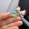 5-6 circle Burmese natural jade A goods ice floating green ring 200#