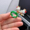 14-15 circle Myanmar natural jade A goods ice piao spicy green ring A934#
