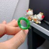 14-15 circle Myanmar natural jade A goods ice piao spicy green ring A934#
