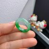 21-22 circle Burmese natural jade A-grade ice spicy green ring A1575#