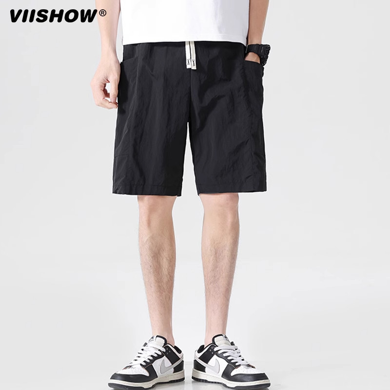VIISHOW夏季日系抽绳松紧工装运动五分裤男复古潮牌宽松百搭短裤,淘宝优惠券,粉丝福利购,淘宝优惠卷