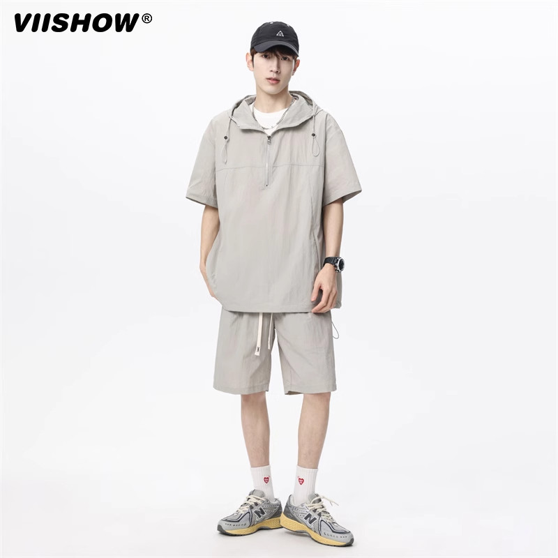 VIISHOW夏季冰丝防晒衣男款运动套装户外休闲防紫外线外套两件套,淘宝优惠券,粉丝福利购,淘宝优惠卷