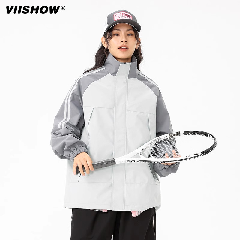 VIISHOW运动夹克男女春2024秋季新品潮牌宽松休闲冲锋夹克外套,淘宝优惠券,粉丝福利购,淘宝优惠卷