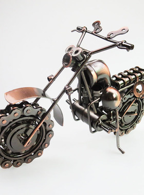 超大号铁艺摩托车模型 金属工艺品创意家居摆件现代装饰品 C1